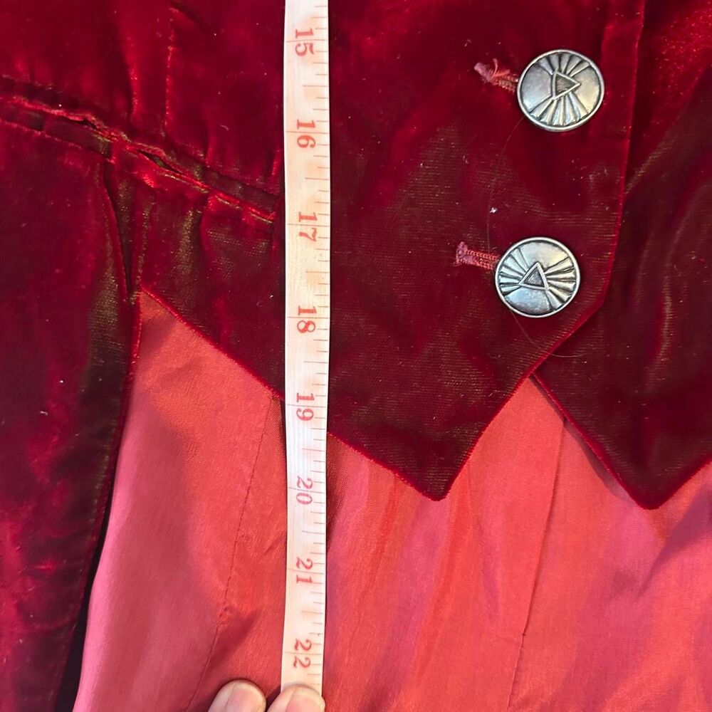 Ozbek Italy Runway Burgundy Velvet High Low Tailcoat Jacket c. 1992 - Picture 7 of 8